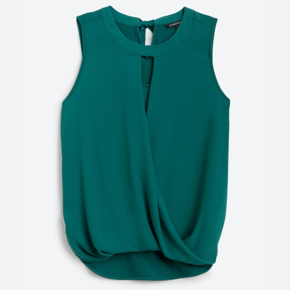 Green Sleeveless Crossbody Top